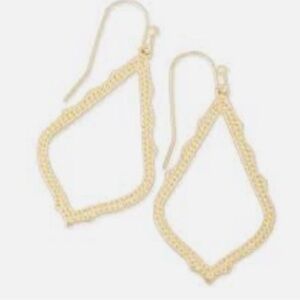 Kendra Scott Gold Textured Geometric Dangle Earrings